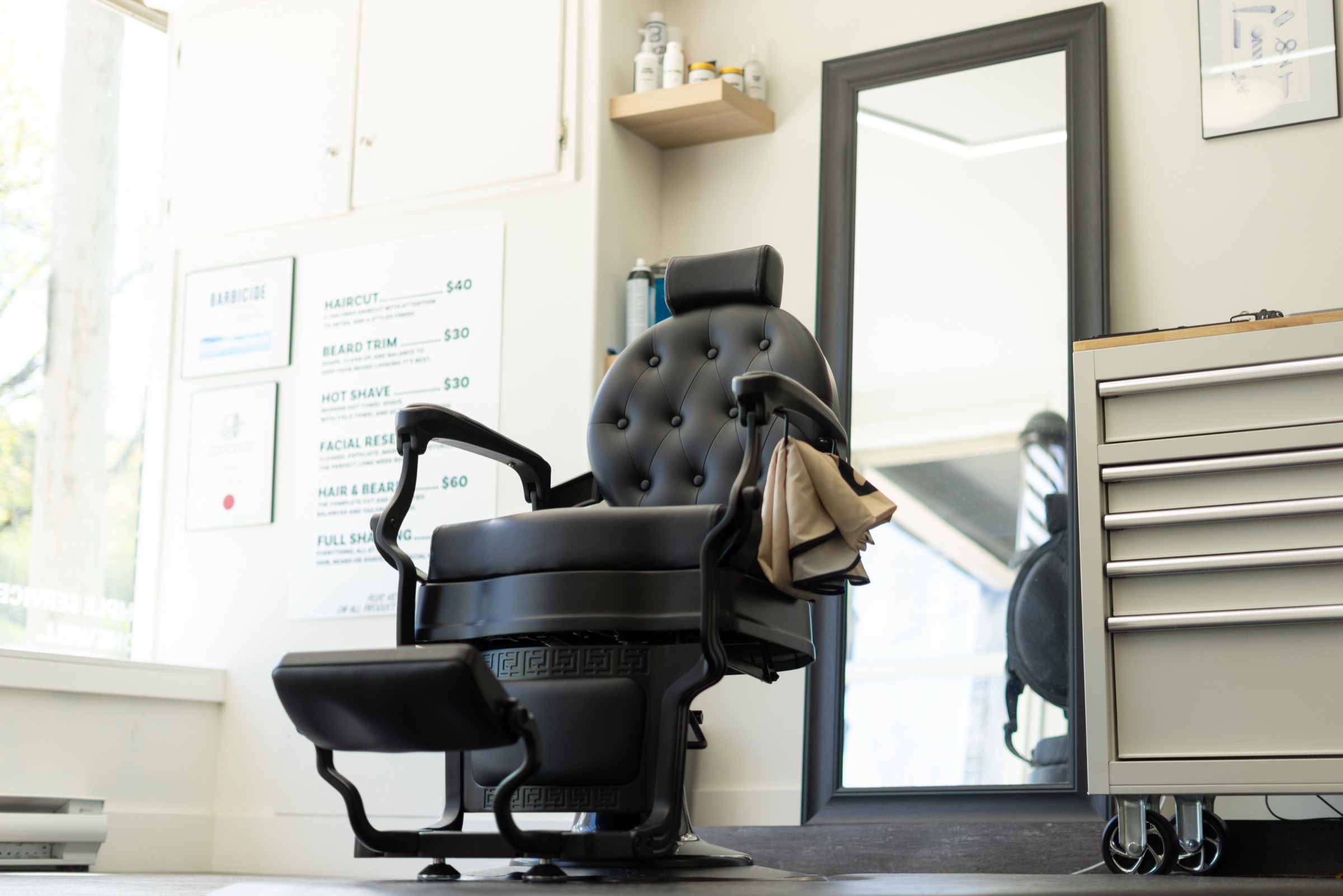 Barber chair at Common Faces